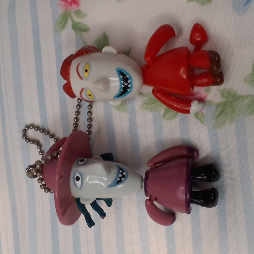 Nightmare Before Christmas Lock and Shock Keychains vintage 1990s